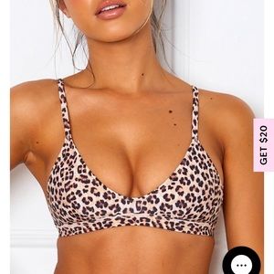 White Fox Leopard Print Swimsuit Top